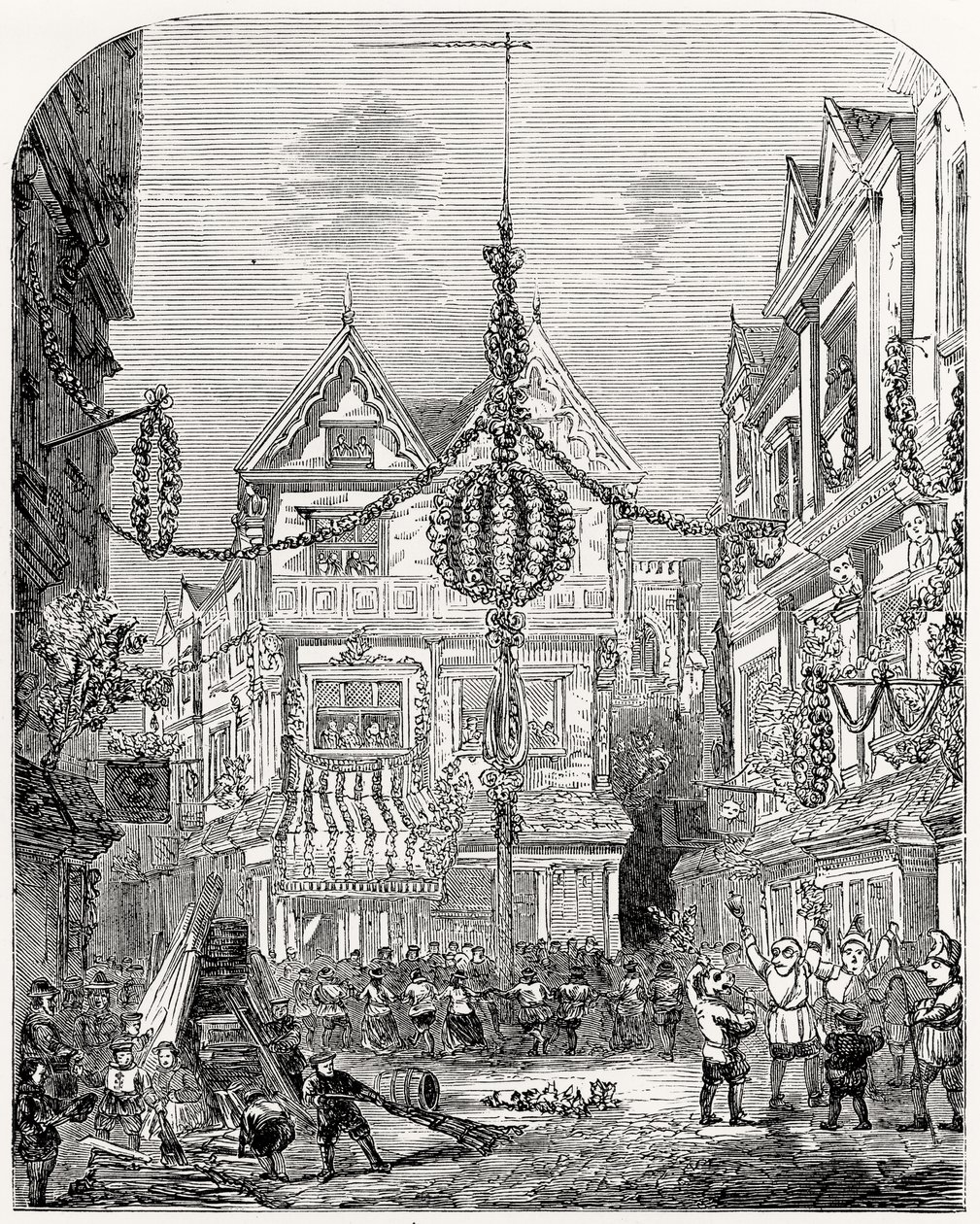 Rejoicings on the Restoration of Charles II, May 1660 by English School