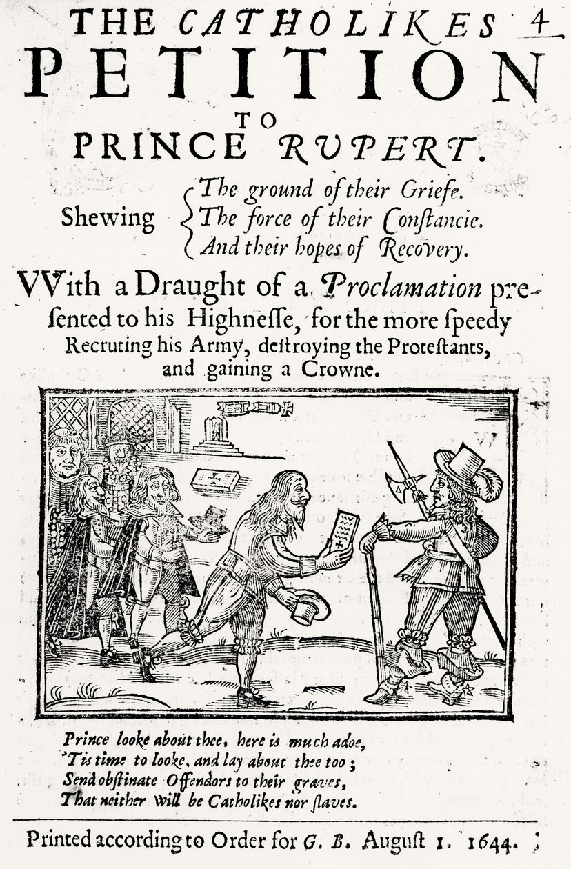 The Catholics Petition to Prince Rupert, 1644 by English School