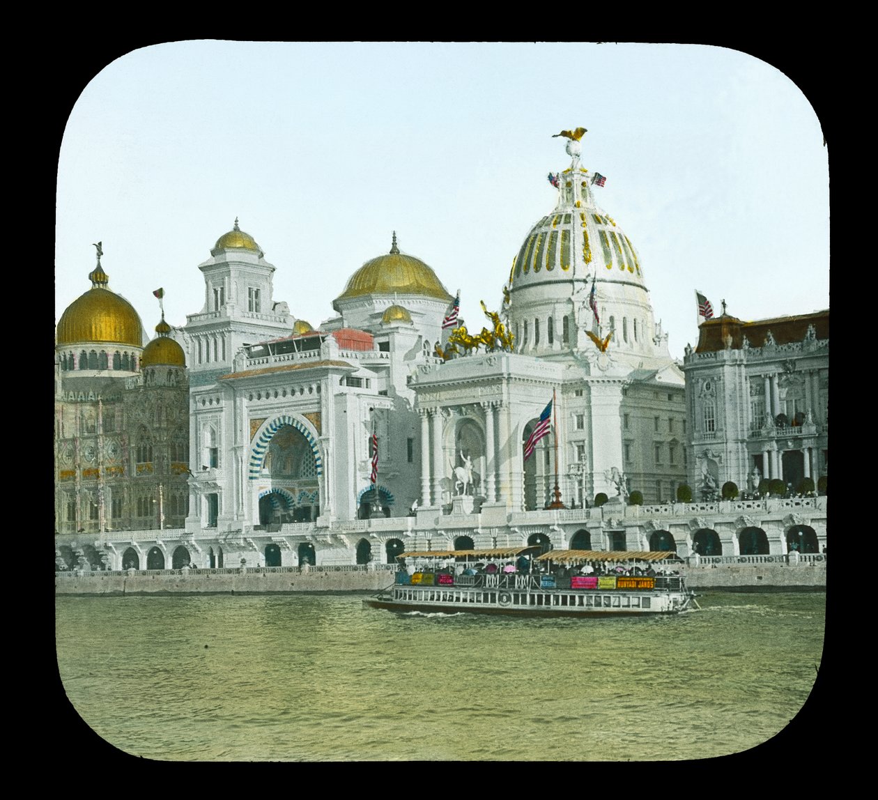 Paris Exposition: Quai des Nations, the Ottoman Pavilion and the United States Pavilion, 1900 by French Photographer