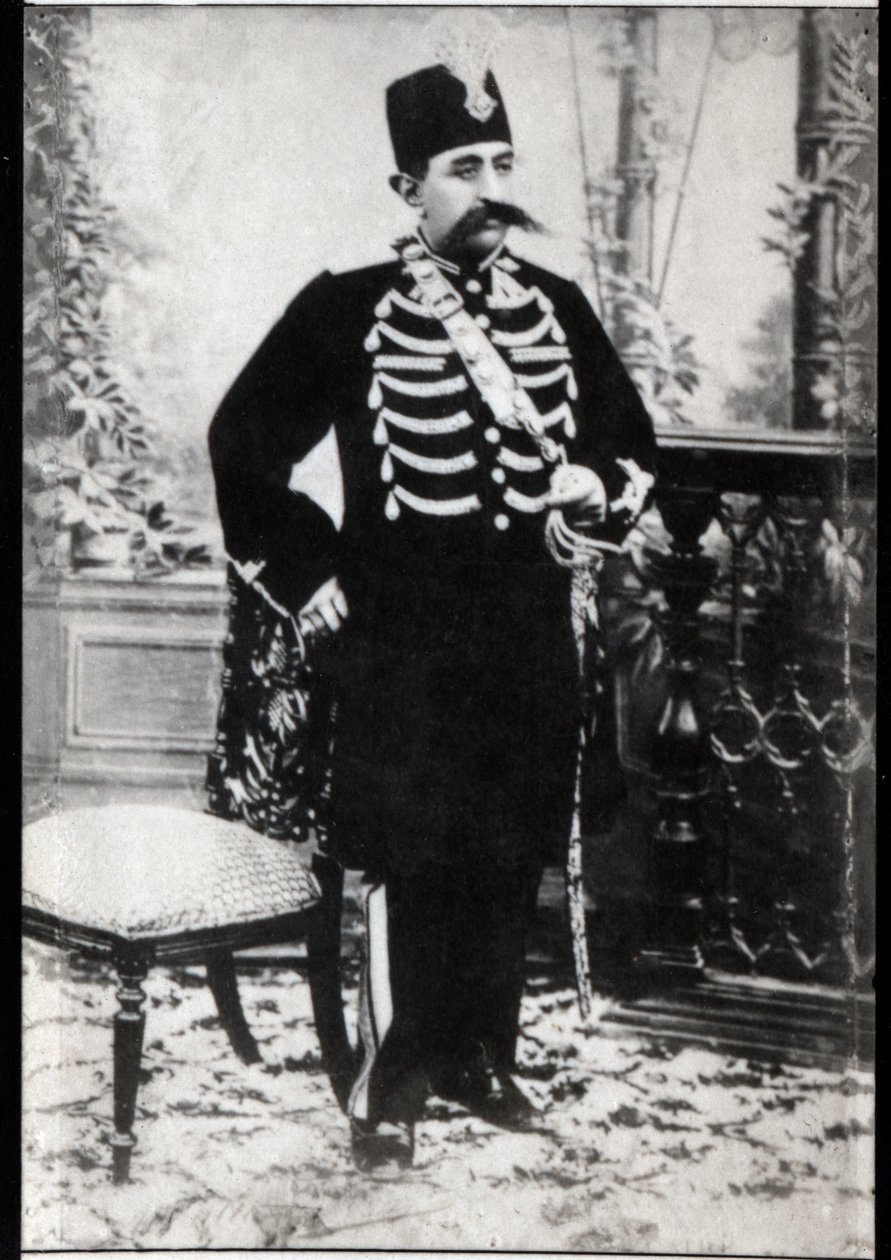 Portrait of Mozaffar ad Din, Qajarid Shah of Persia by French Photographer