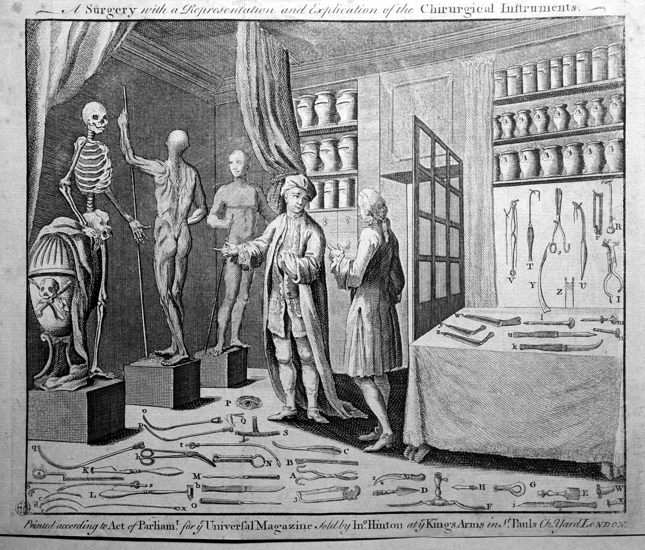 A Surgeon and a Chart of Surgical Instruments by French School