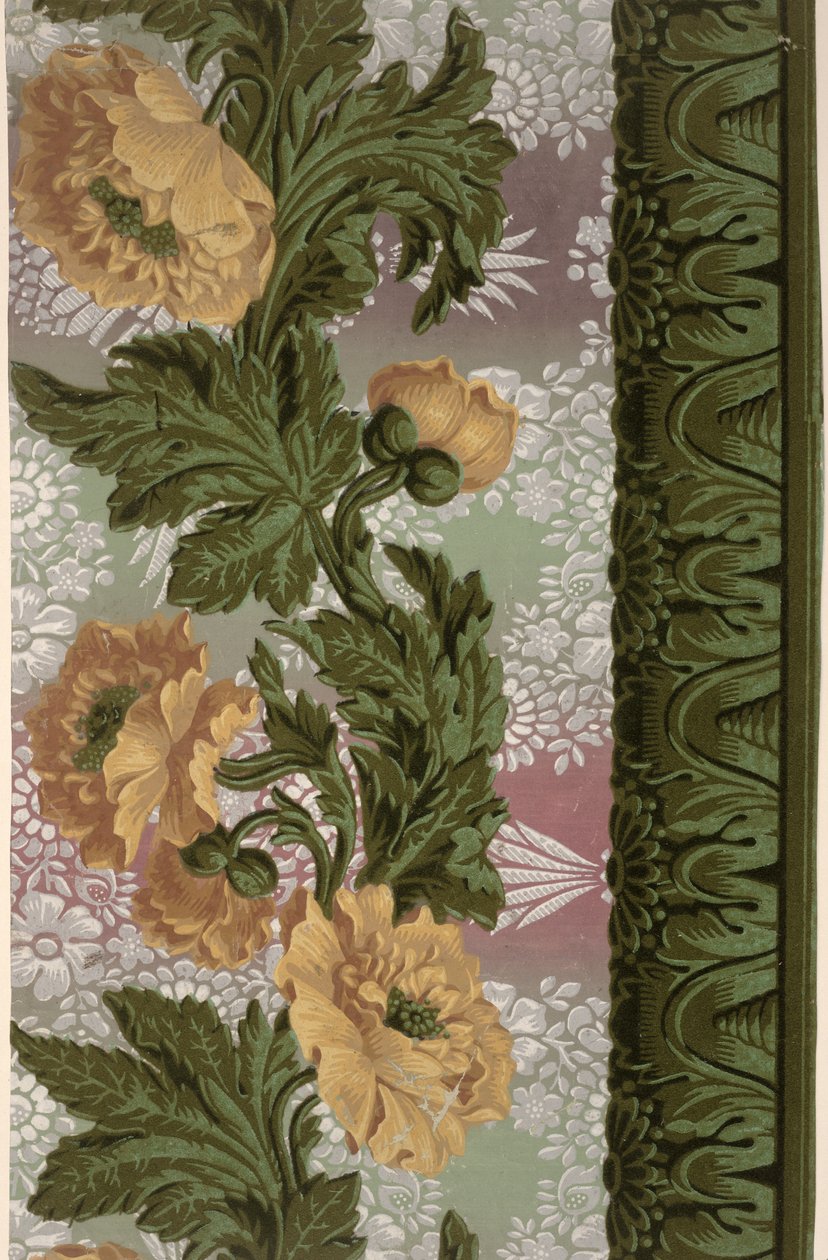 Flower Border, wallpaper design by French School