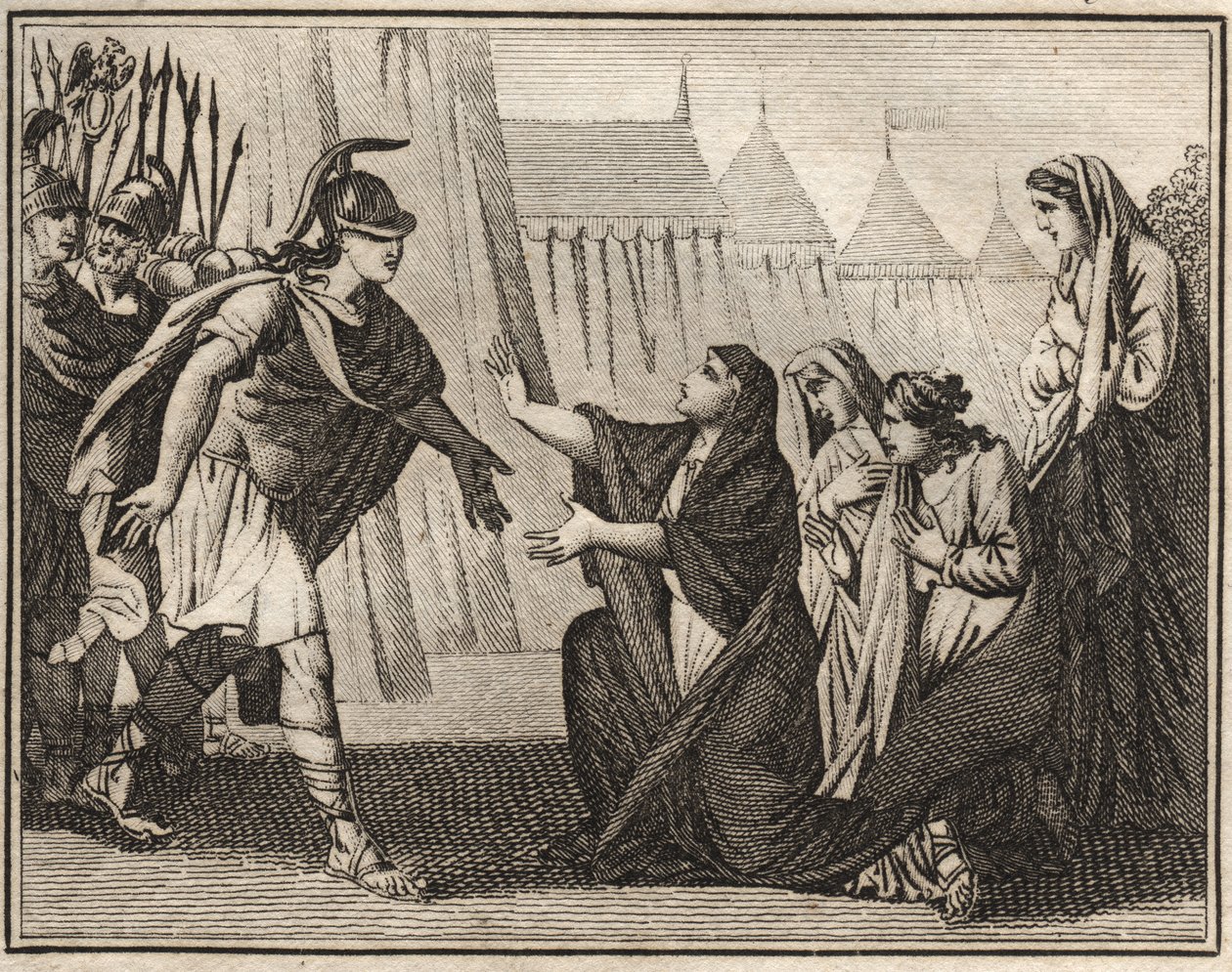 Gaius Marcius Coriolanus and His Mother Veturia by French School