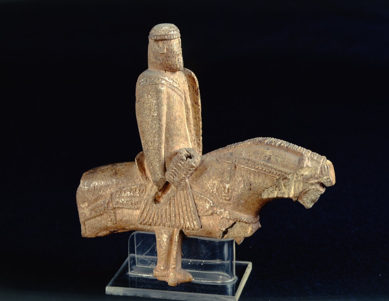Knight on horseback, right profile by French School