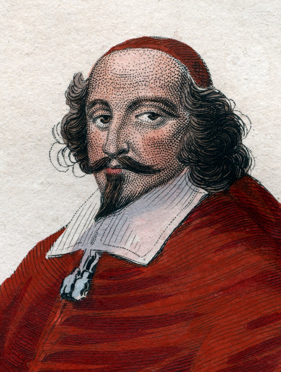 Portrait of Jules Mazarin, French Italian cardinal, diplomat, and politician by French School