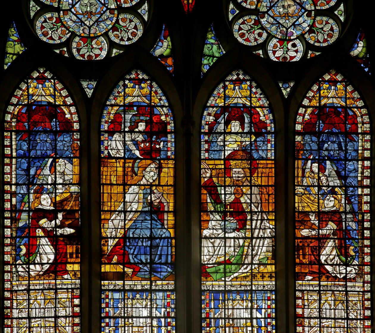 Window depicting Coronation of the Virgin by French School