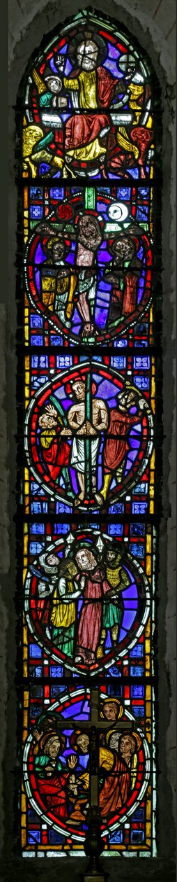 Window depicting Passion Scenes by French School