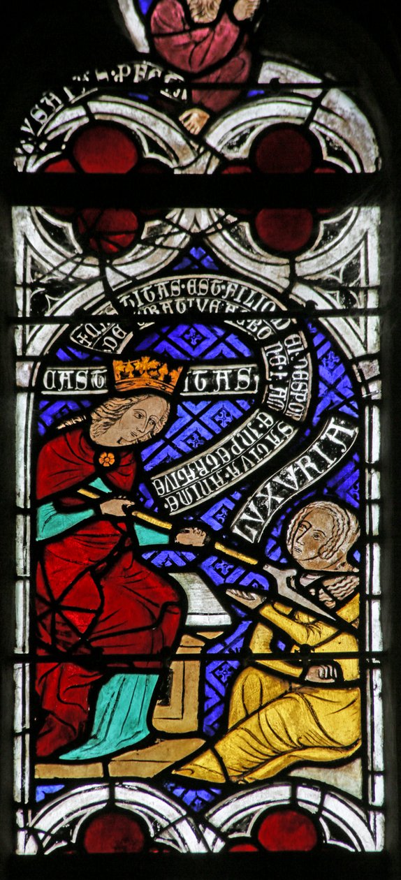 Window Depicting Psychomachia: Chastity and Luxury by French School