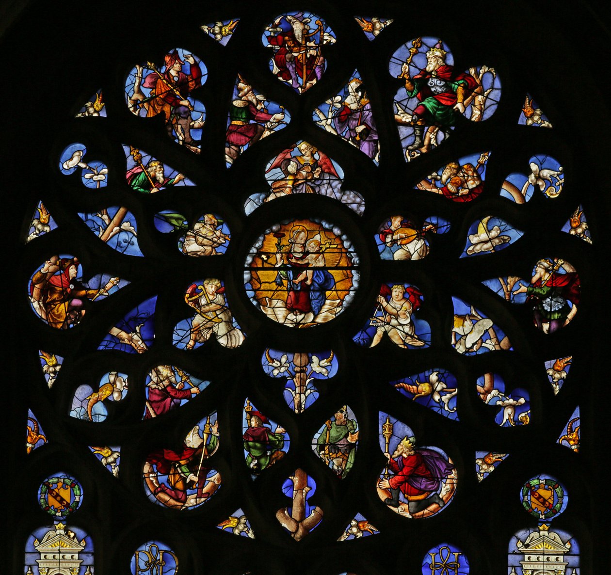 Window depicting Tree of Jesse by French School