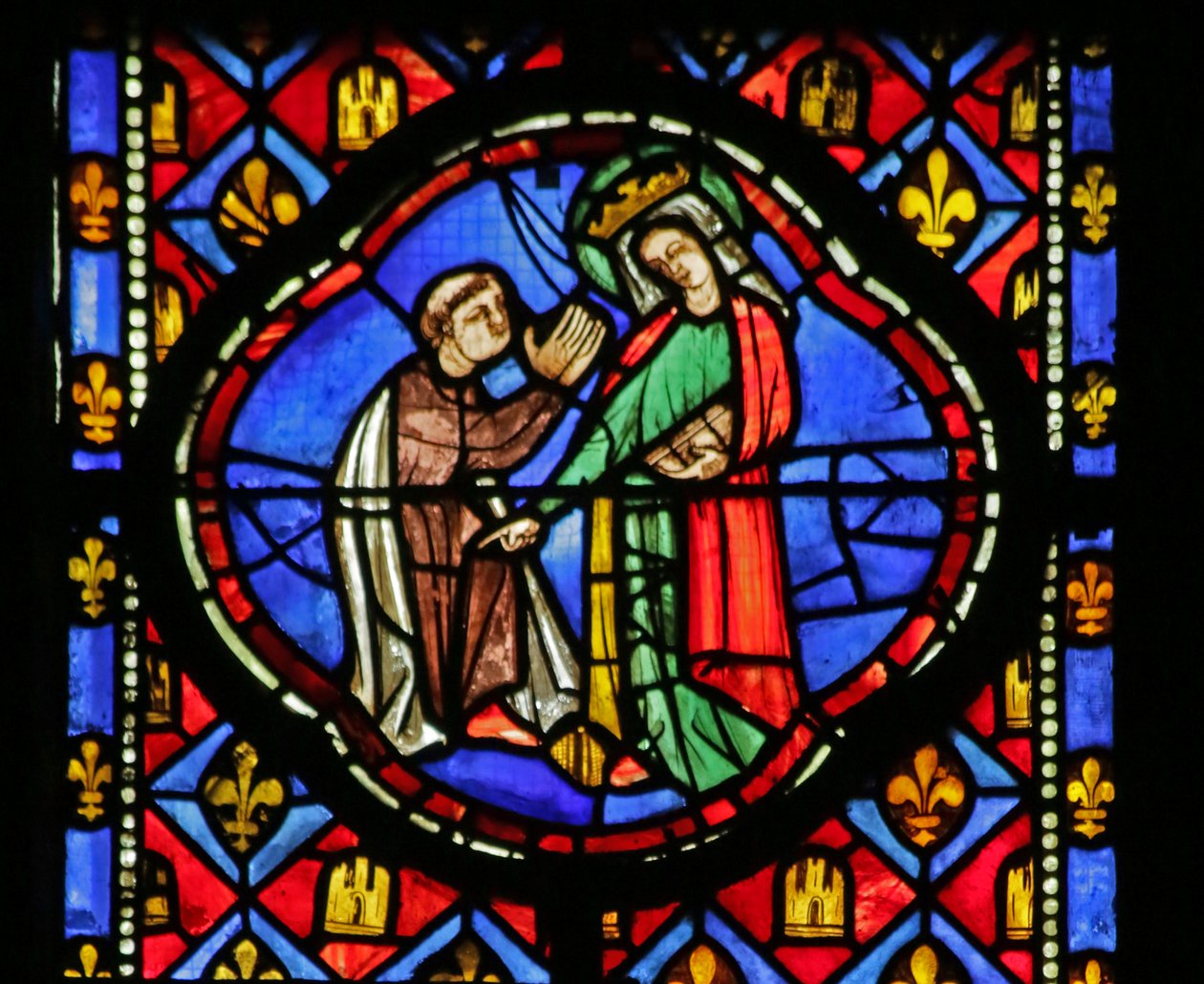 Window depicting the Virgin Mary by French School
