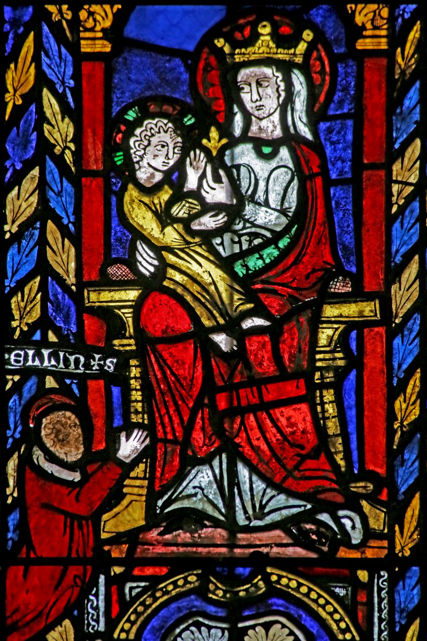 Window Depicting Virgin and Child by French School