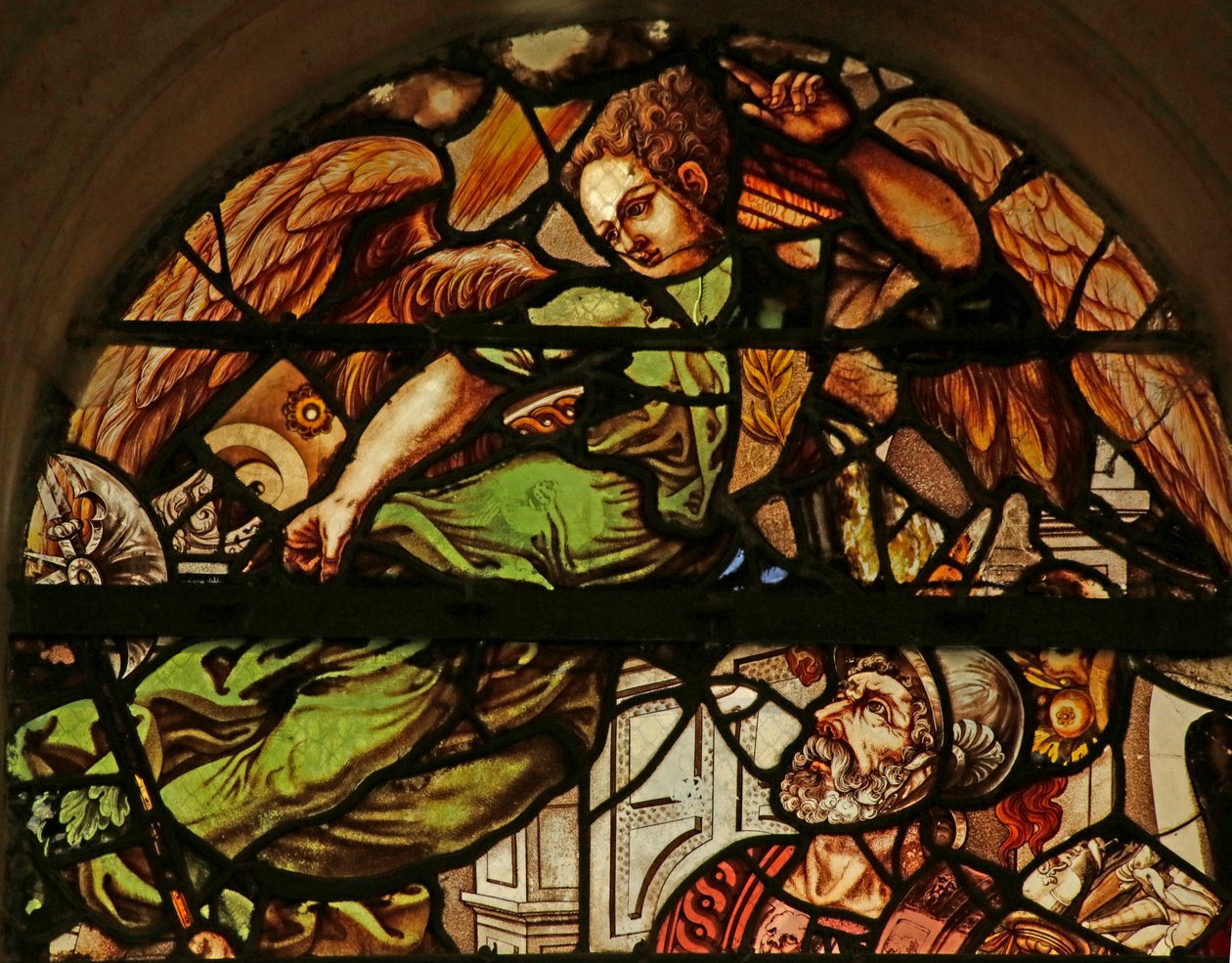 Window depicting the Angel visiting Saint Peter in Prison, 16th-17th century by French School