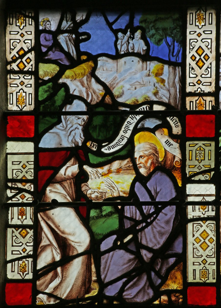 Window depicting the Temptation of Christ in the Wilderness by French School