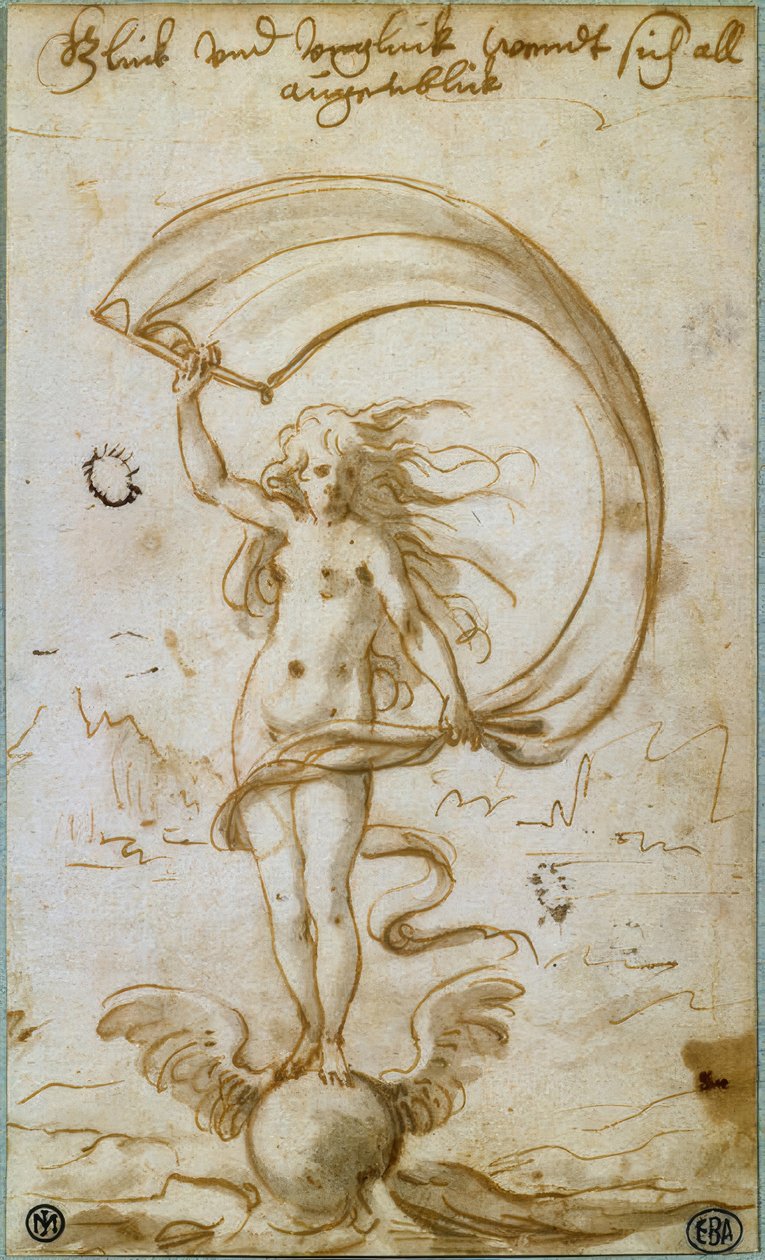 Fortuna with Sail on a Winged Sphere by Löscher and Petsch