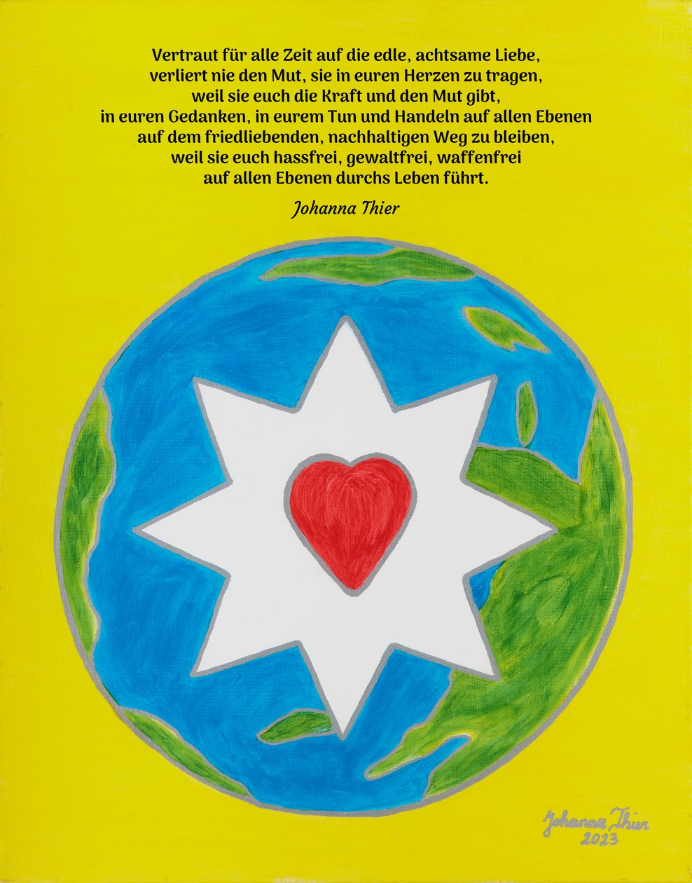 Noble, Mindful Love in Our Hearts Brings and Maintains Peace in This World by Johanna Thier