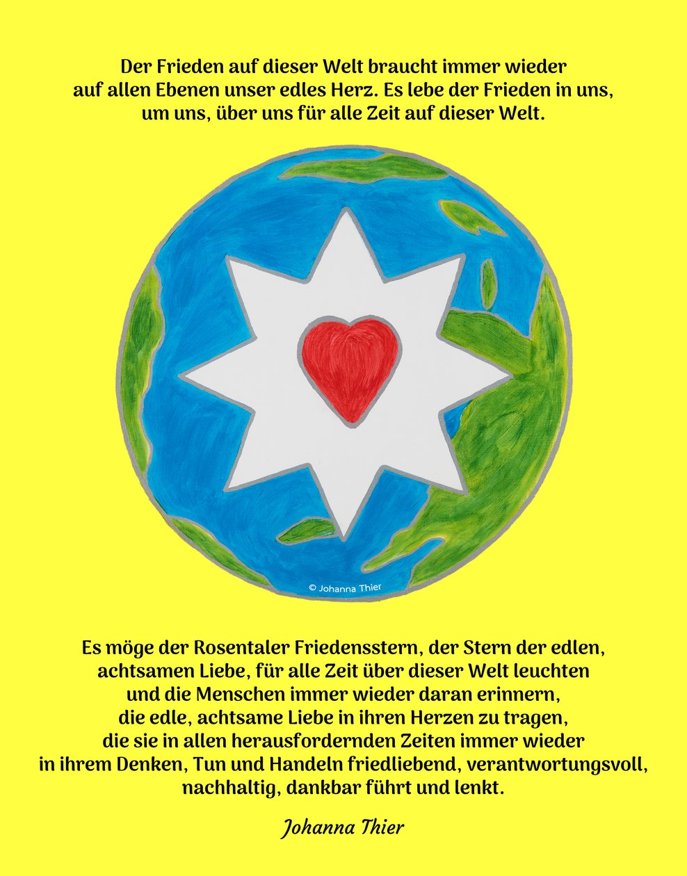 Der Rosentaler Friedensstern für diese Welt by Johanna Thier