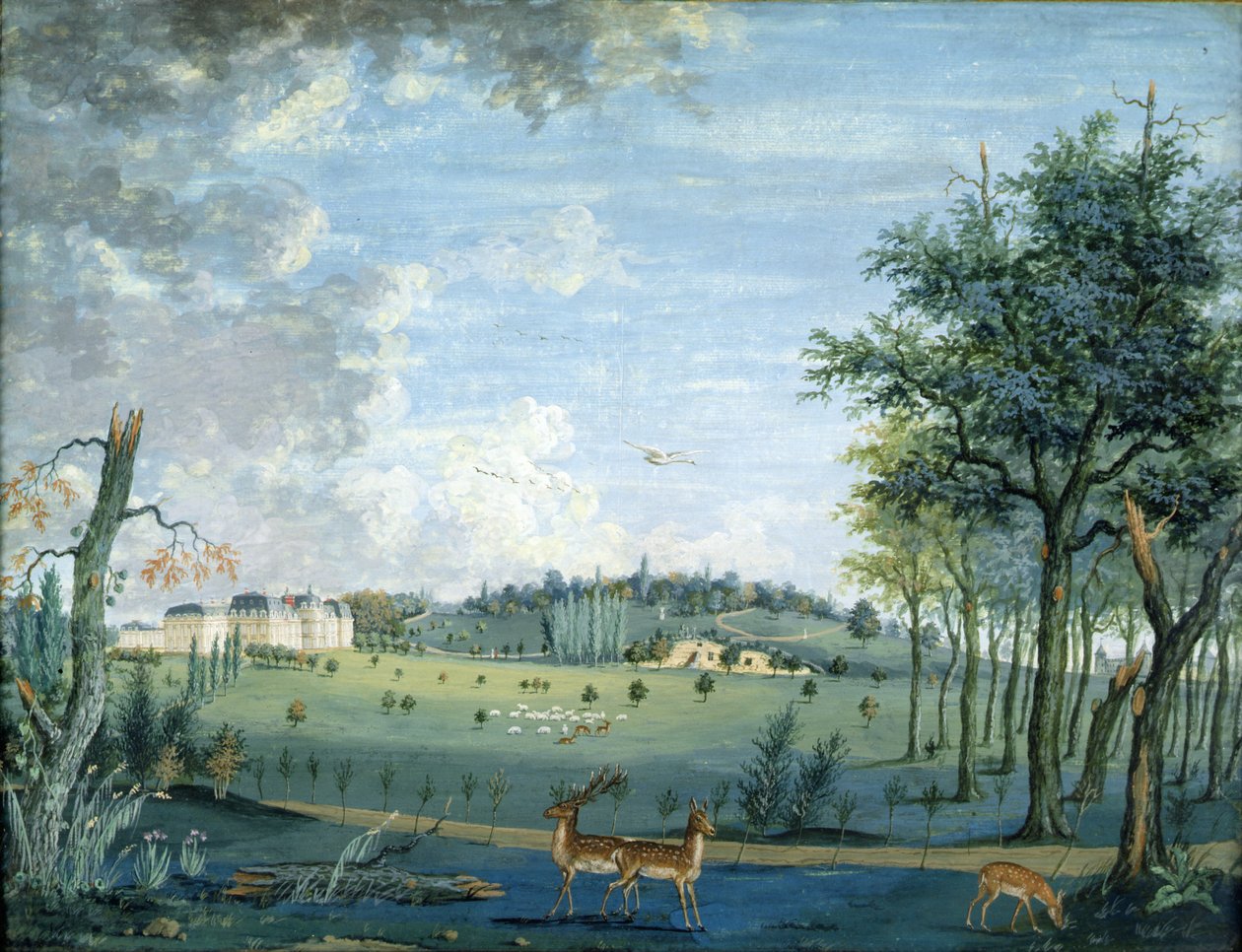 Parc du Raincy, the Chateau and the Rocks by 1717 1806 Carmontelle