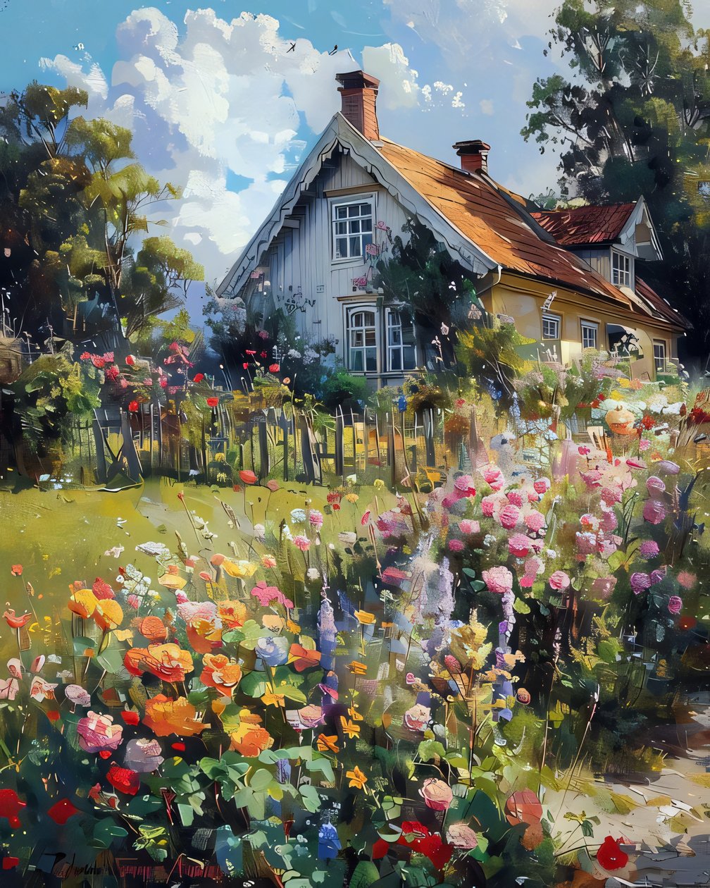 Garden of an old house nostalgic Eastern European House by F. Abderrahim