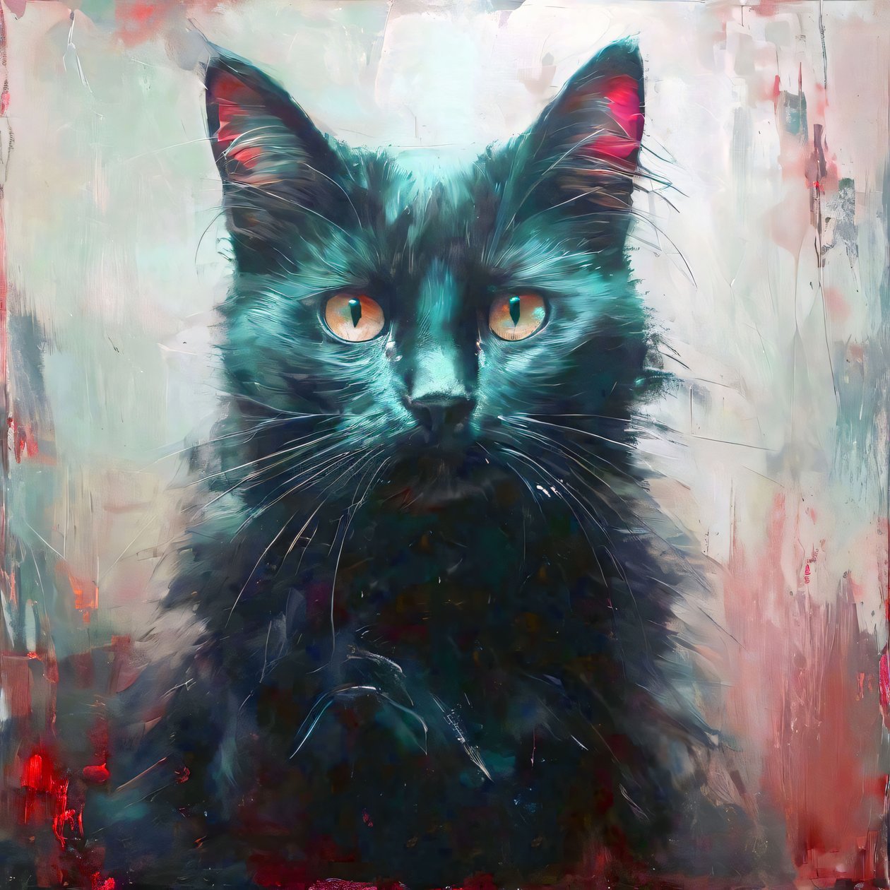 A Black Cat with Yellow Eyes by F. Abderrahim