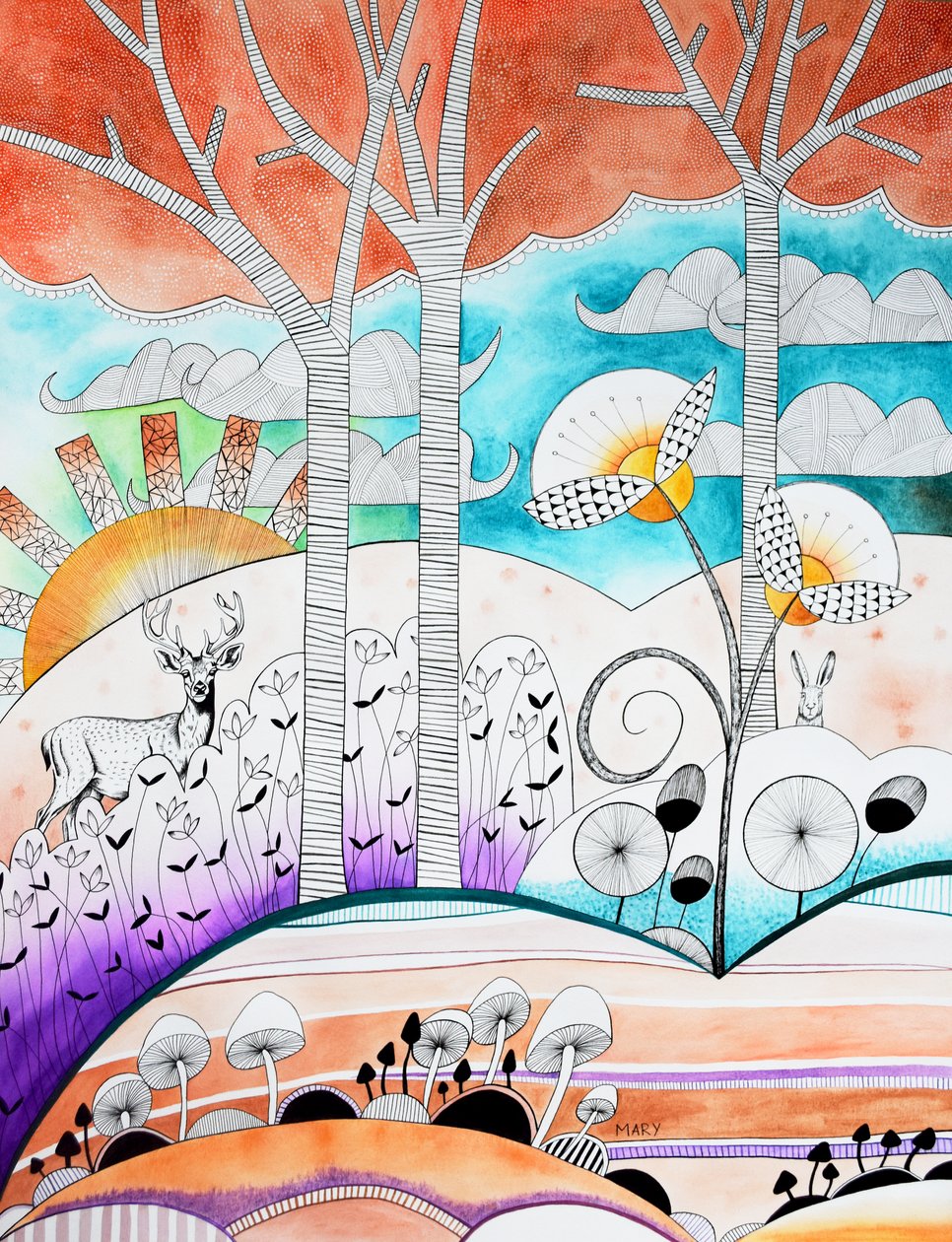 Modern Forest by Marys Watercolors