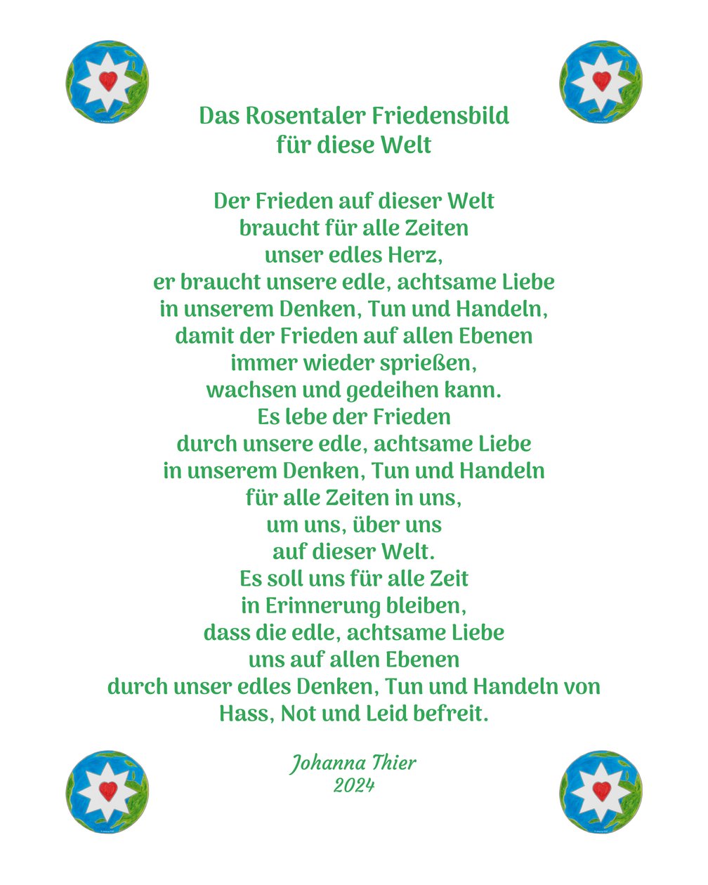 The Rosental Peace Picture for This World by Johanna Thier