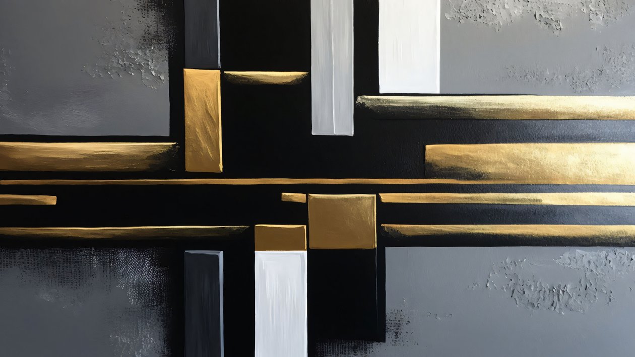 Black & Gold Modern Art Therapy by F. Abderrahim