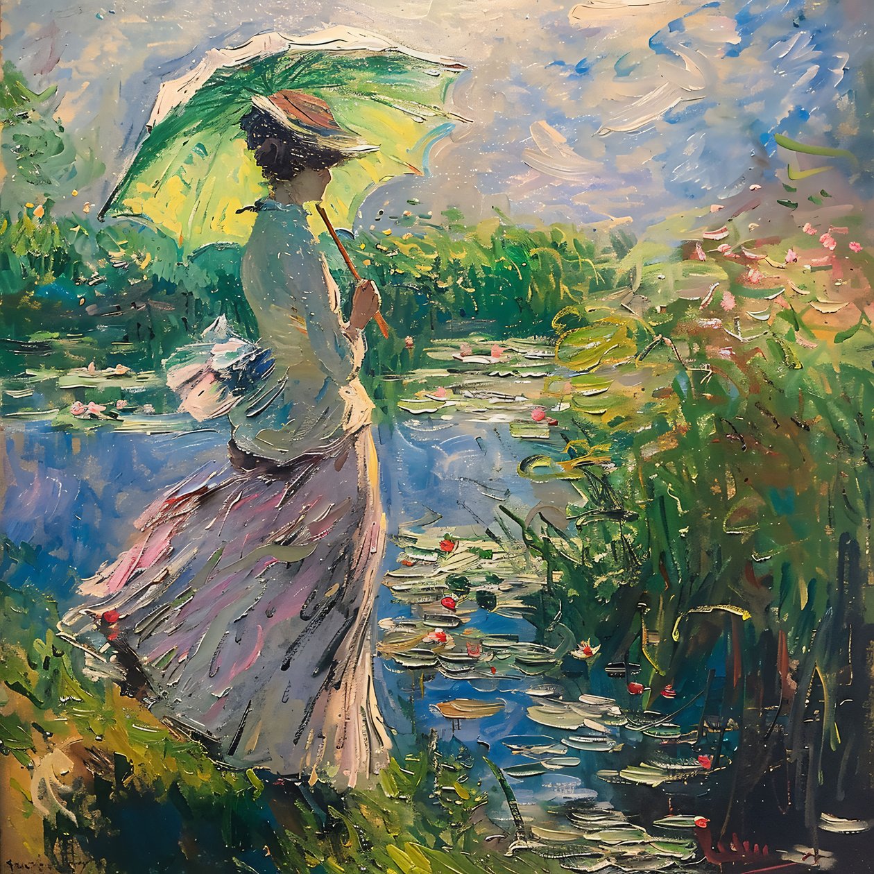 Girl in Dress in Nature, Uplifting Scent of Life, 19th Century by F. Abderrahim