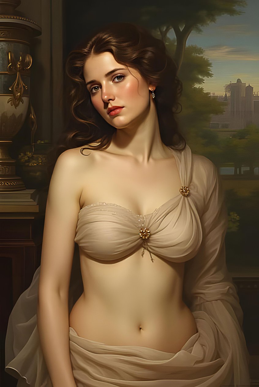 Full Body Beautiful Profile Woman in Love, Fantasy, Surrealism by F. Abderrahim