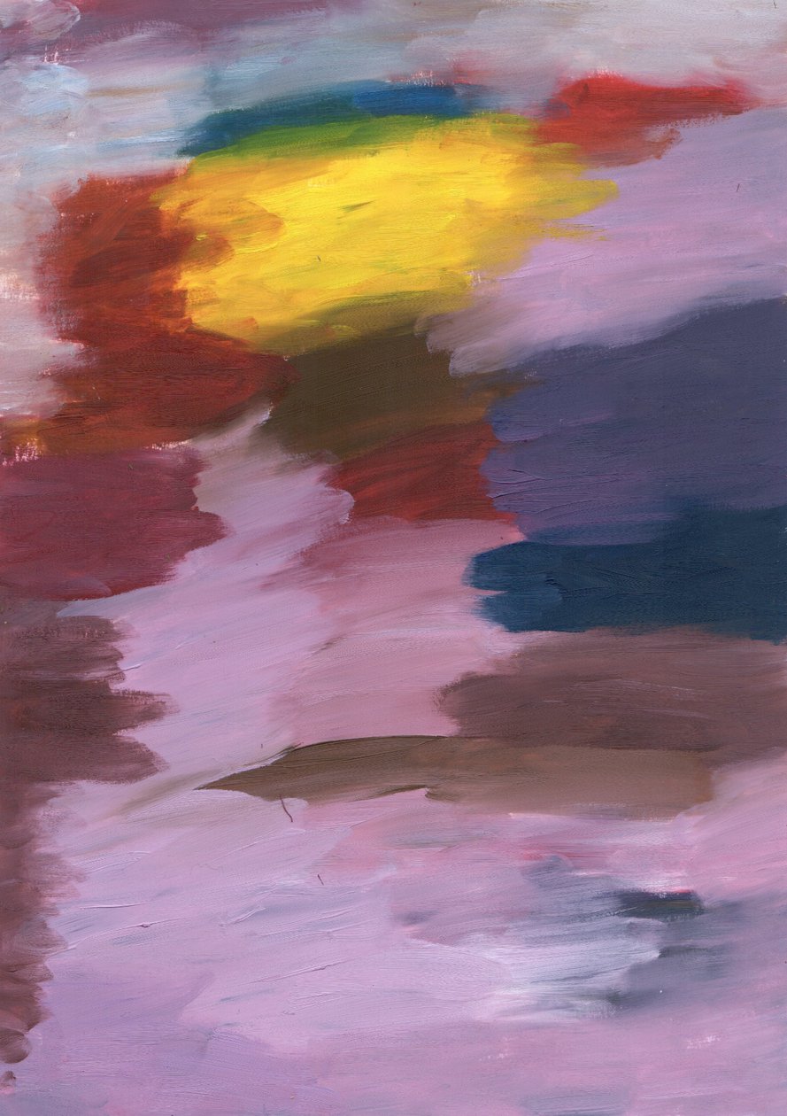 An expressive fusion of the three primary colors, blue, red, and yellow dancing in harmony by Albert Mansour