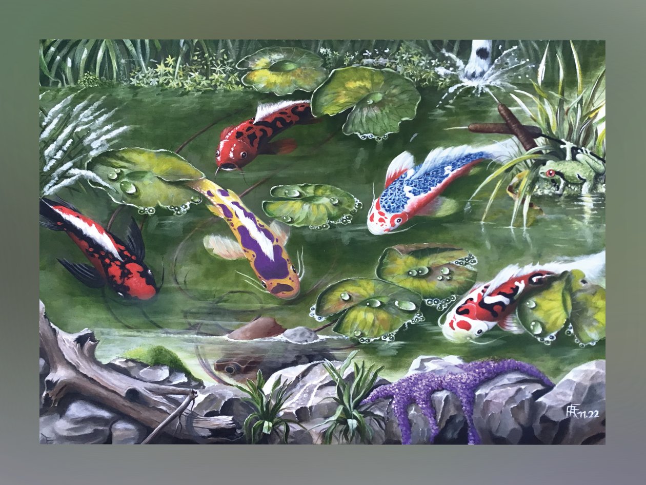 Harmony in the Koi Pond by Faller Rüdiger - Tician