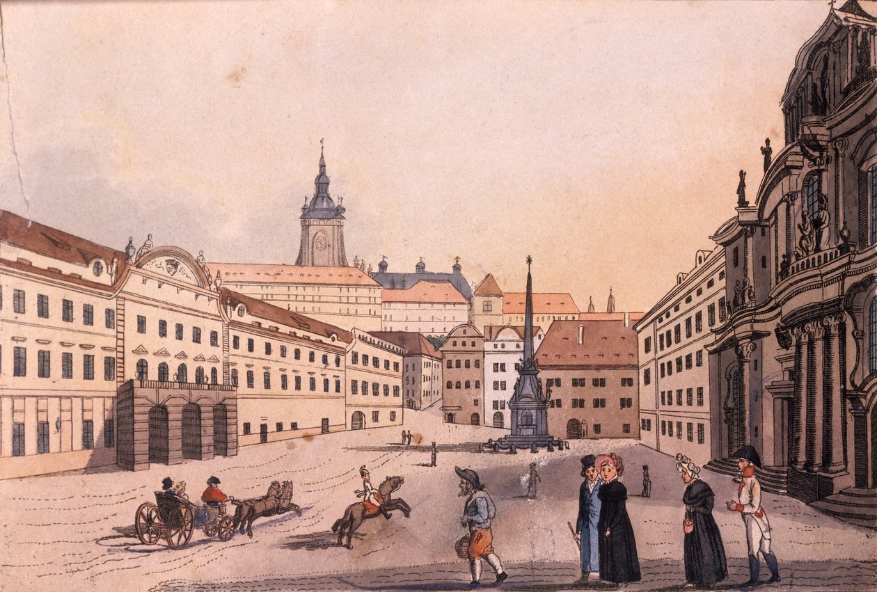 Upper Malostranské (Little Quarter) Square, Prague by A. and Berka, Johann Gustav