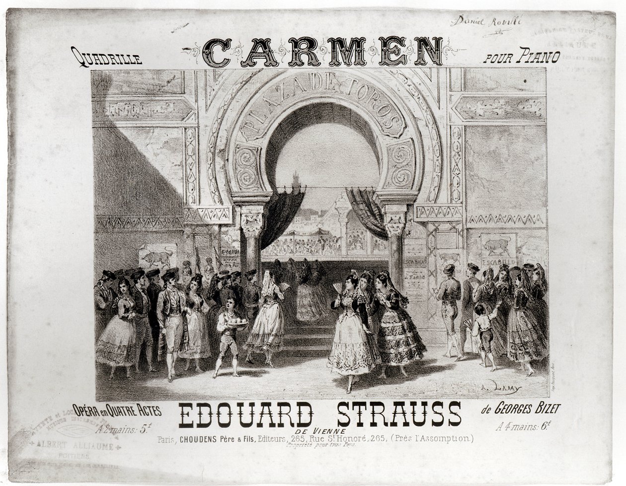 Cover of the score of piano quadrille from 
