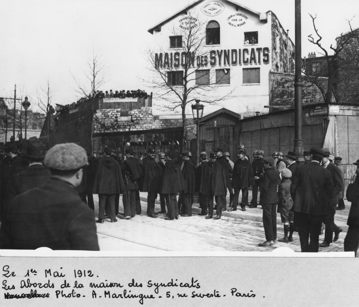The Surroundings of the Maison des Syndicats, Paris, 1st May 1912 by A. Marlingue
