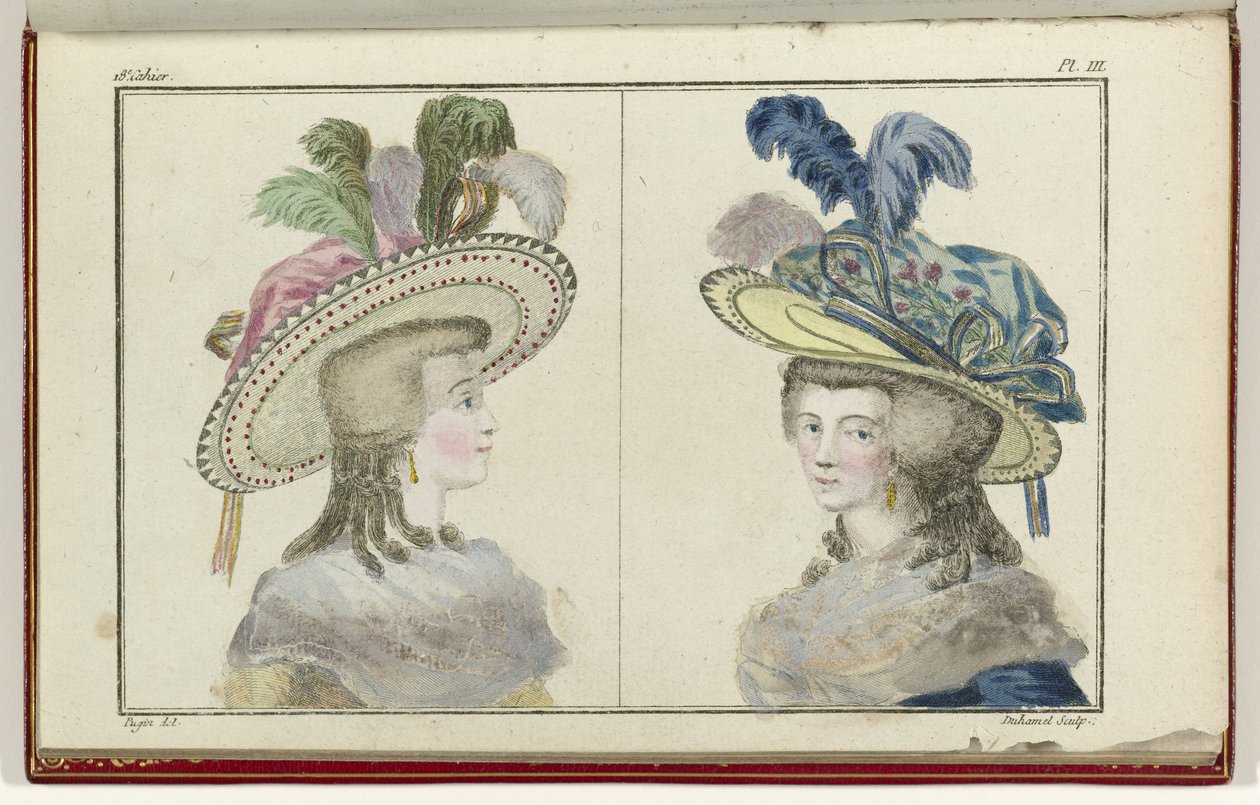 Cabinet des Modes ou les Modes Nouvelles, 1 August 1786, pl. III by A.B. Duhamel