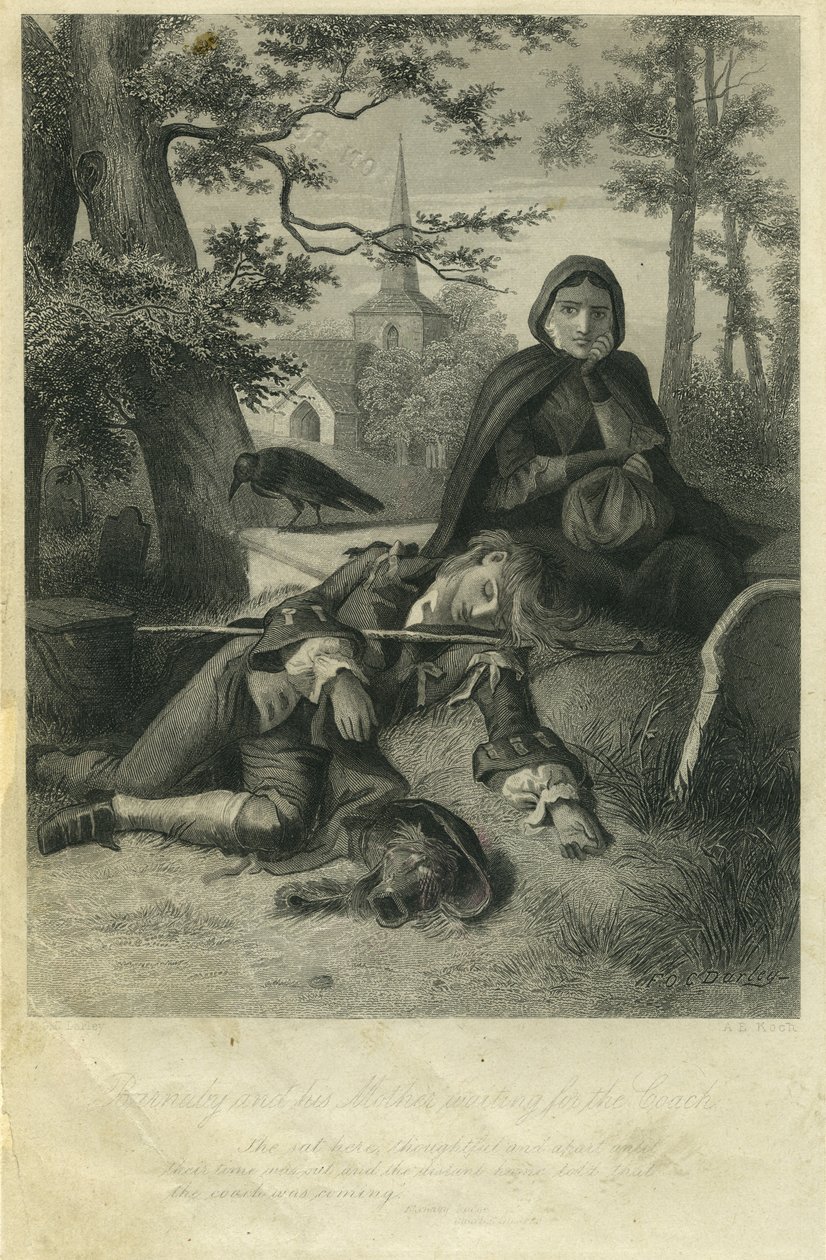Barnaby and His Mother Waiting For the Coach by A.E. and Darley, F.O.C. Koch