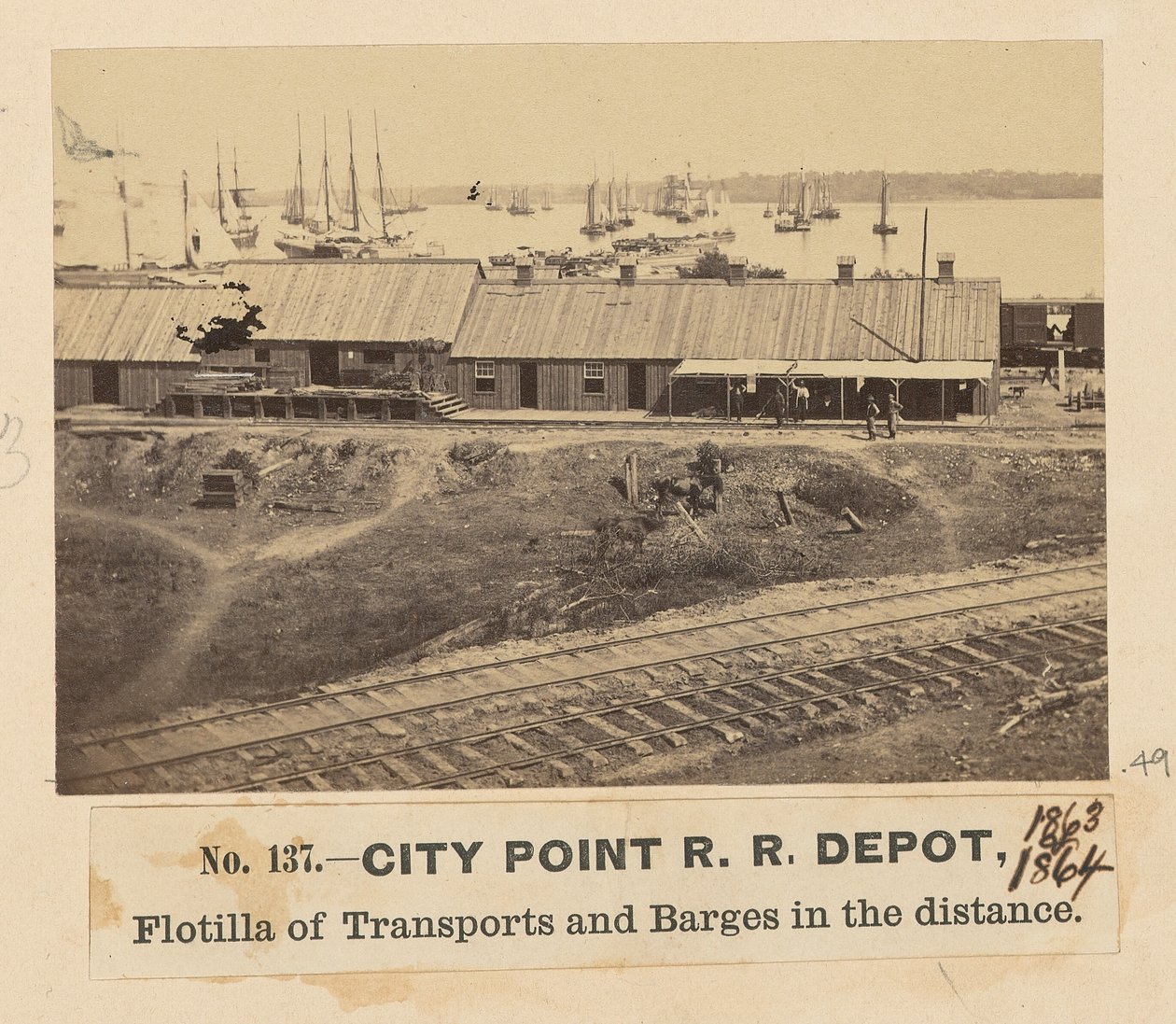 City Point Railroad Depot by A.J. Russell