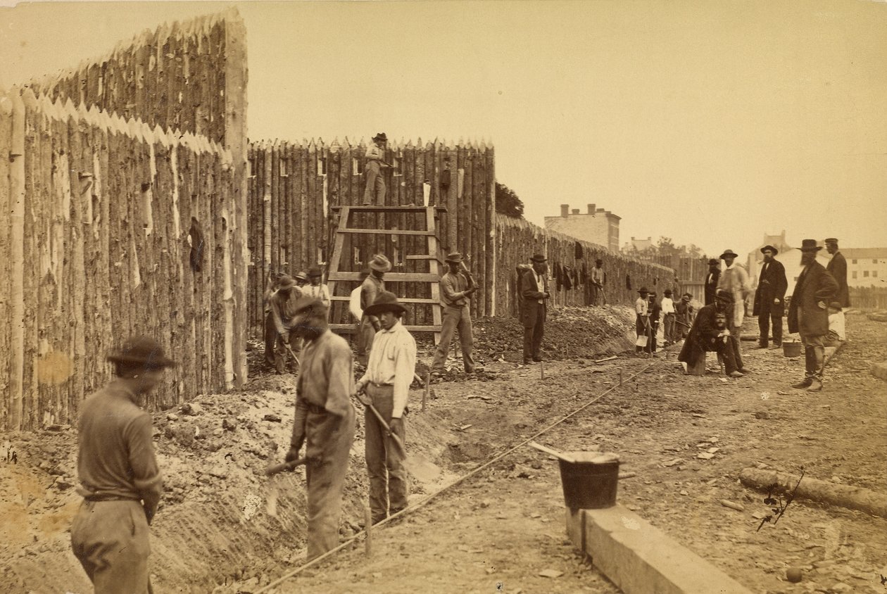 Stockade Built by General Haupt for Protection of Government Property, Orange & Alexandria R.R., Alexandria, Virginia by A.J. Russell