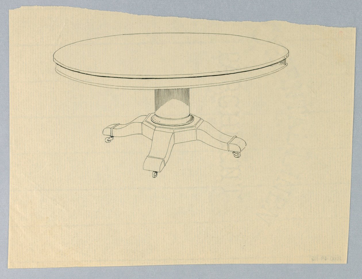 Design for a Round Table on Molded Base by A.N. Davenport Co.