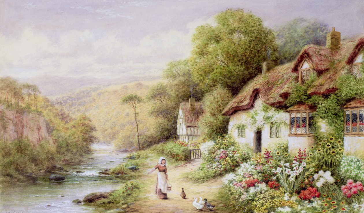 Cottages by a Stream by A.N. Glover