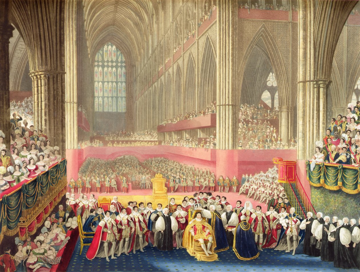 George IV’s Coronation on 19 July 1821 in Westminster Abbey by A.W. and Stephanoff J. (after) Pugin