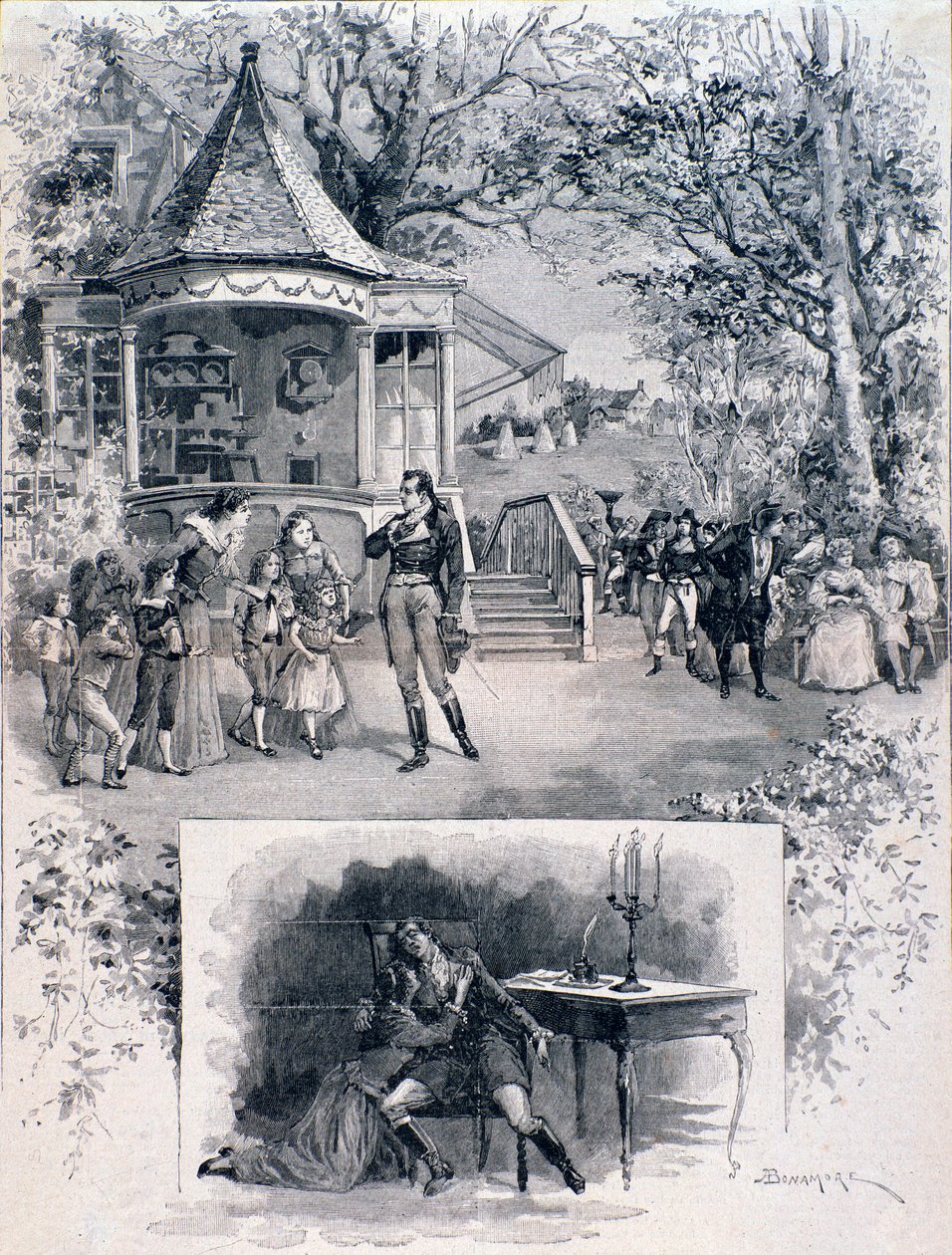Scene of the Opera Werther, after the representation at the International Teatro Lirico in Milan by A. (after) Bonamore