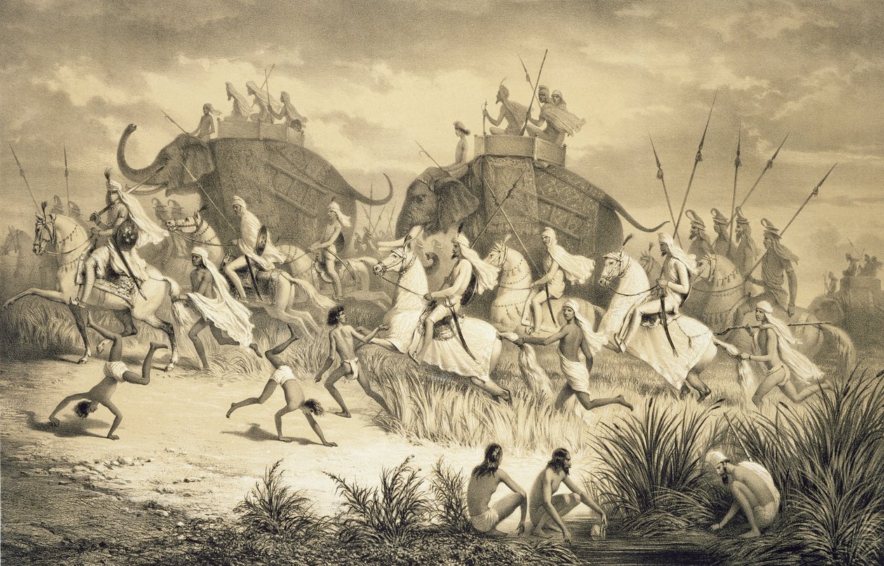 Cavalcade of Sikh Chieftains on Elephants, from 