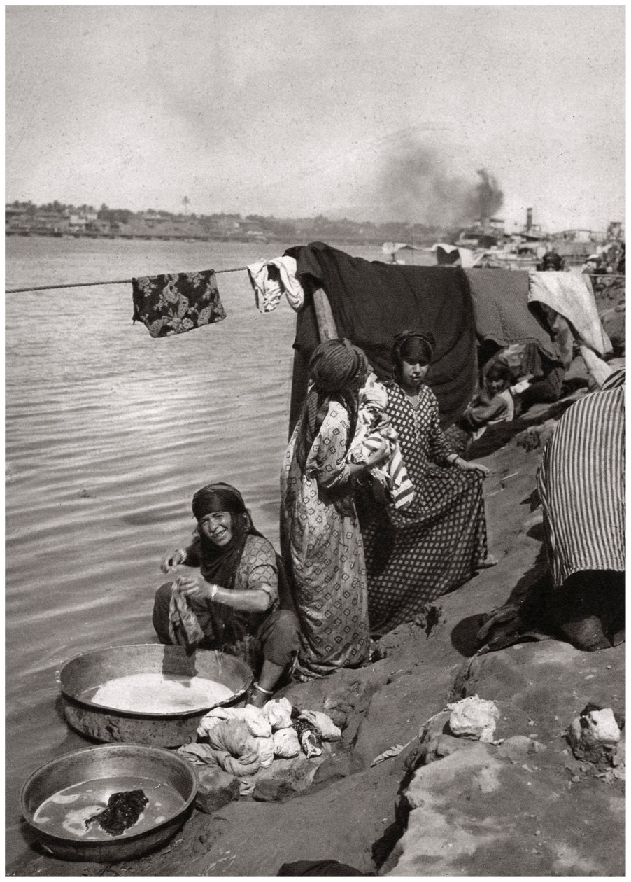 Washerwomen on the banks of the Tigris, Baghdad, Iraq by A. Kerim