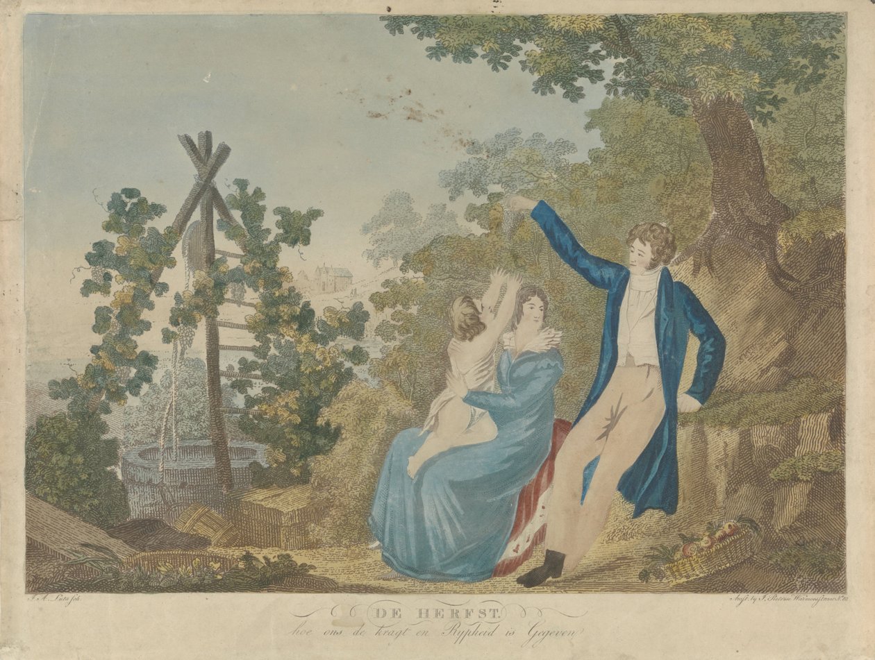 Parents with Child in an Autumn Landscape by A. Lutz