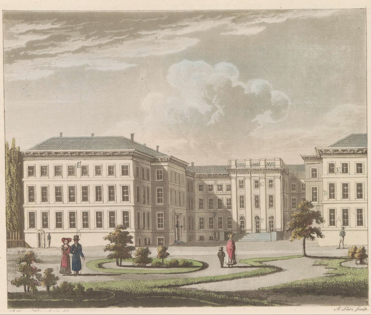 Noordeinde Palace in The Hague, 1810-1825 by A. Lutz