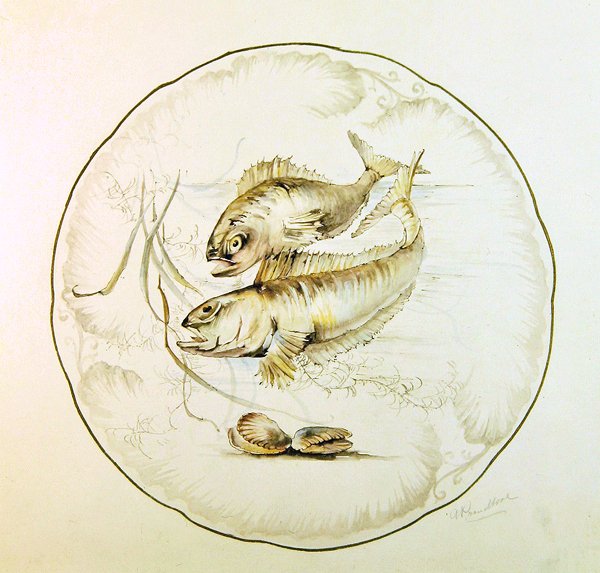 Wedgwood design for a plate, c.1880 by A. Proudlove