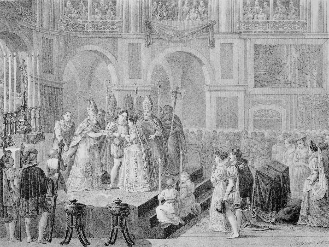 The Marriage of Henri III and Marguerite of France in 1572 by A. Regnier