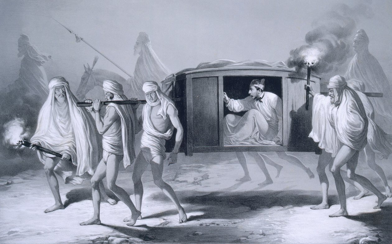 Indian-Style Post-Chaise in the Punjab between Loudiana and Amritsar, 1859 by A. Soltykoff