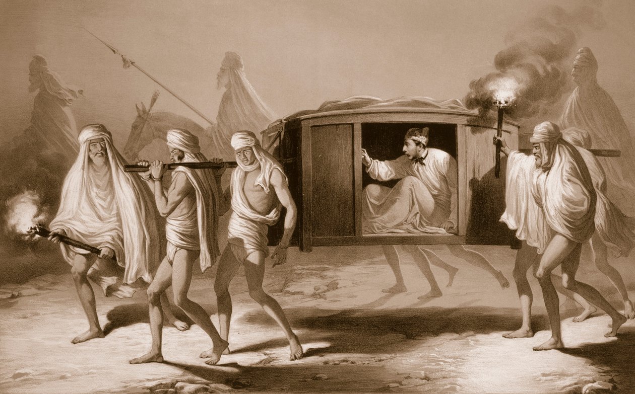 Indian-Style Post-Chaise in the Punjab Between Loudiana and Amritsar, 1859 by A. Soltykoff