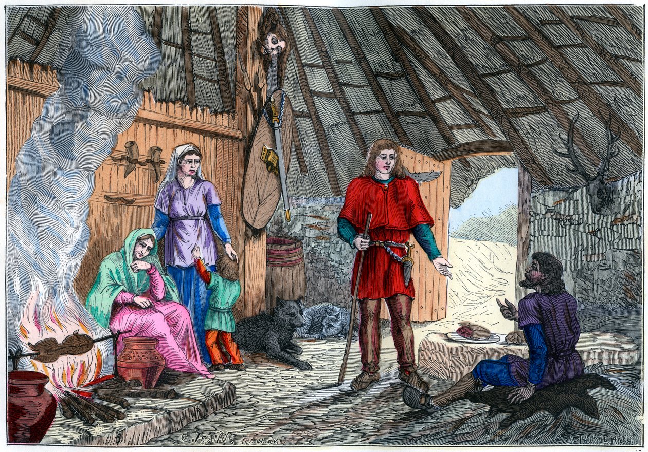 Interior of a Gaulish House by A Tauxier